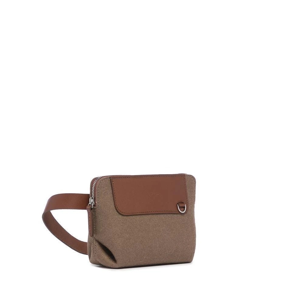 Felt Fanny Pack with Leather Straps
